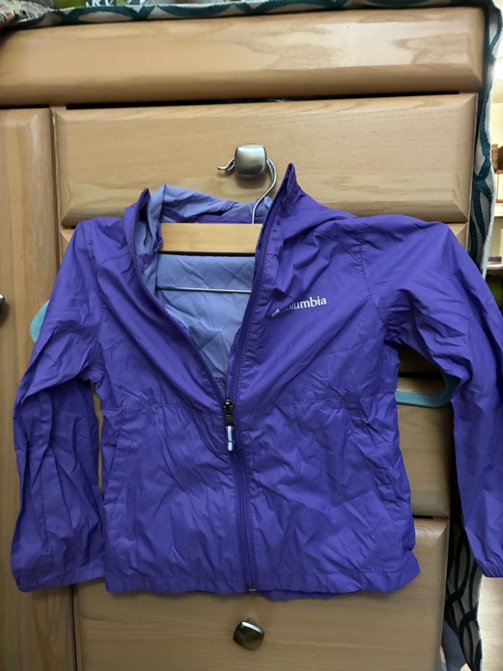 Columbia Lavender Hooded Windbreaker, Size XXS(4/5)